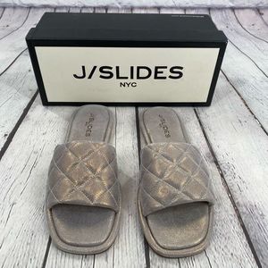NEW J Slides Yoel Bronze Metalic Suede Women’s 7